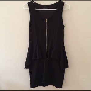 Front zip little black dress
